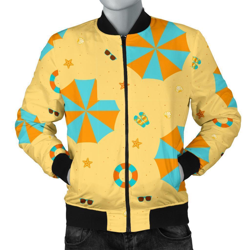 Beach Print Pattern Men's Bomber Jacket-grizzshop