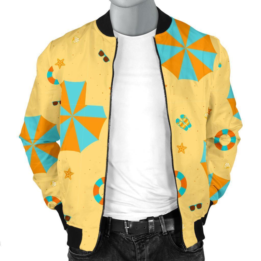 Beach Print Pattern Men's Bomber Jacket-grizzshop