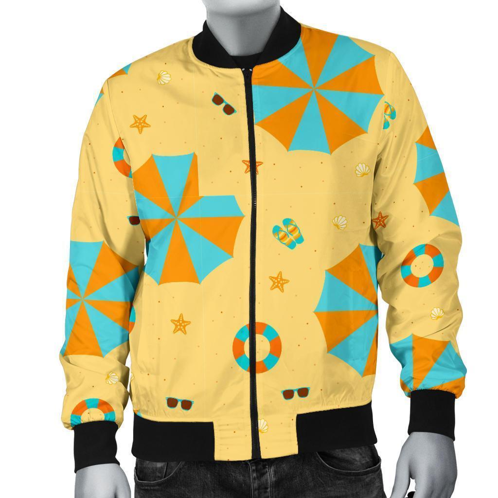 Beach Print Pattern Men's Bomber Jacket-grizzshop