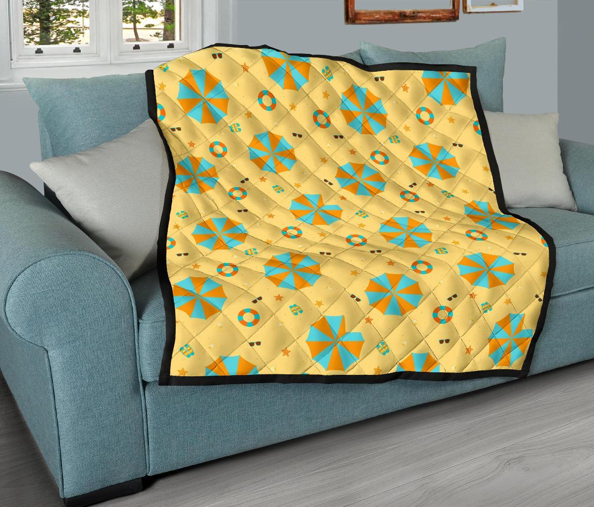 Beach Print Pattern Quilt-grizzshop