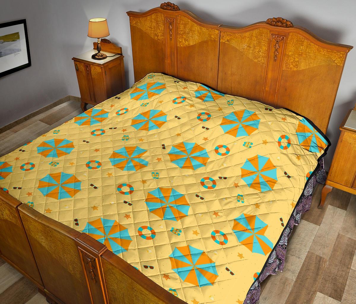 Beach Print Pattern Quilt-grizzshop