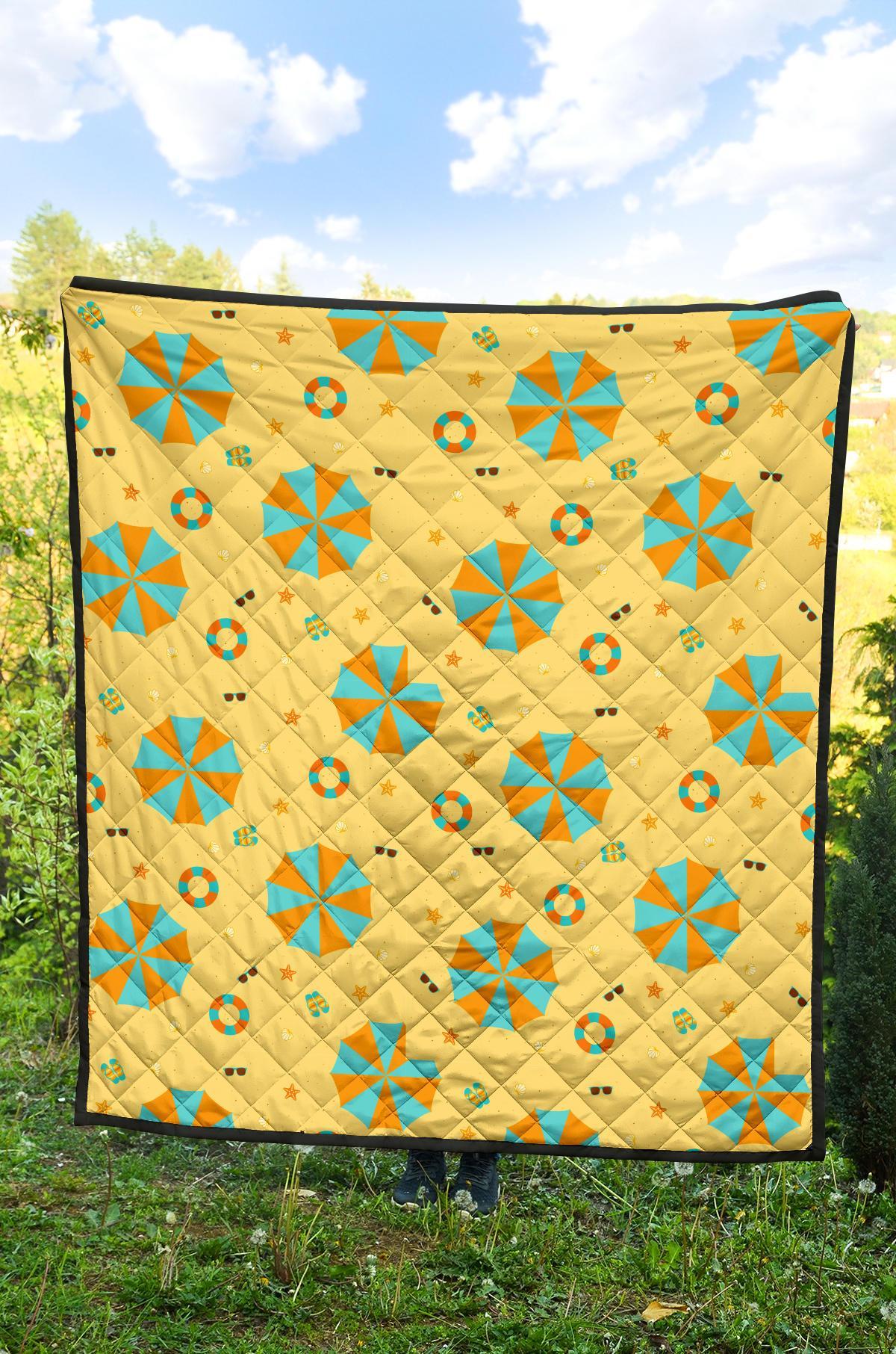 Beach Print Pattern Quilt-grizzshop