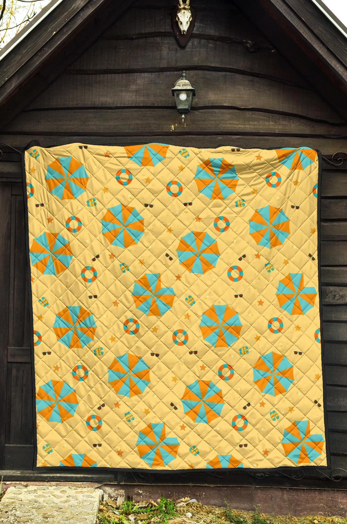 Beach Print Pattern Quilt-grizzshop