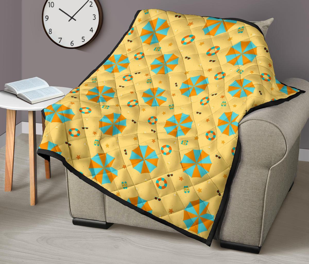 Beach Print Pattern Quilt-grizzshop