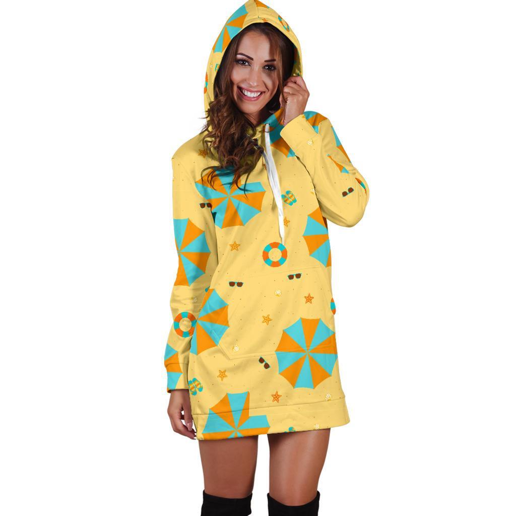 Beach Print Pattern Women Hoodie Dress-grizzshop