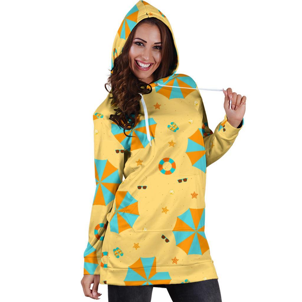 Beach Print Pattern Women Hoodie Dress-grizzshop