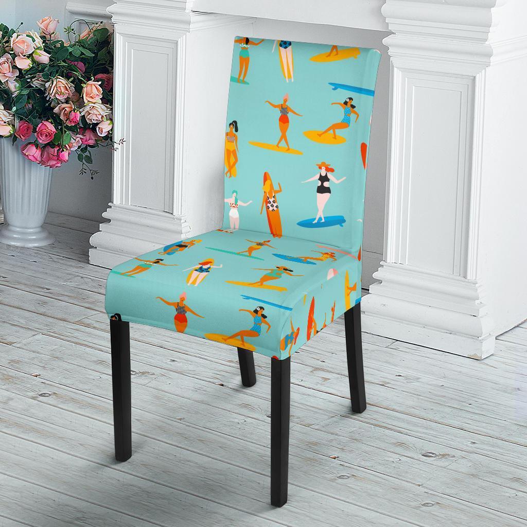 Beach Surfing Pattern Print Chair Cover-grizzshop