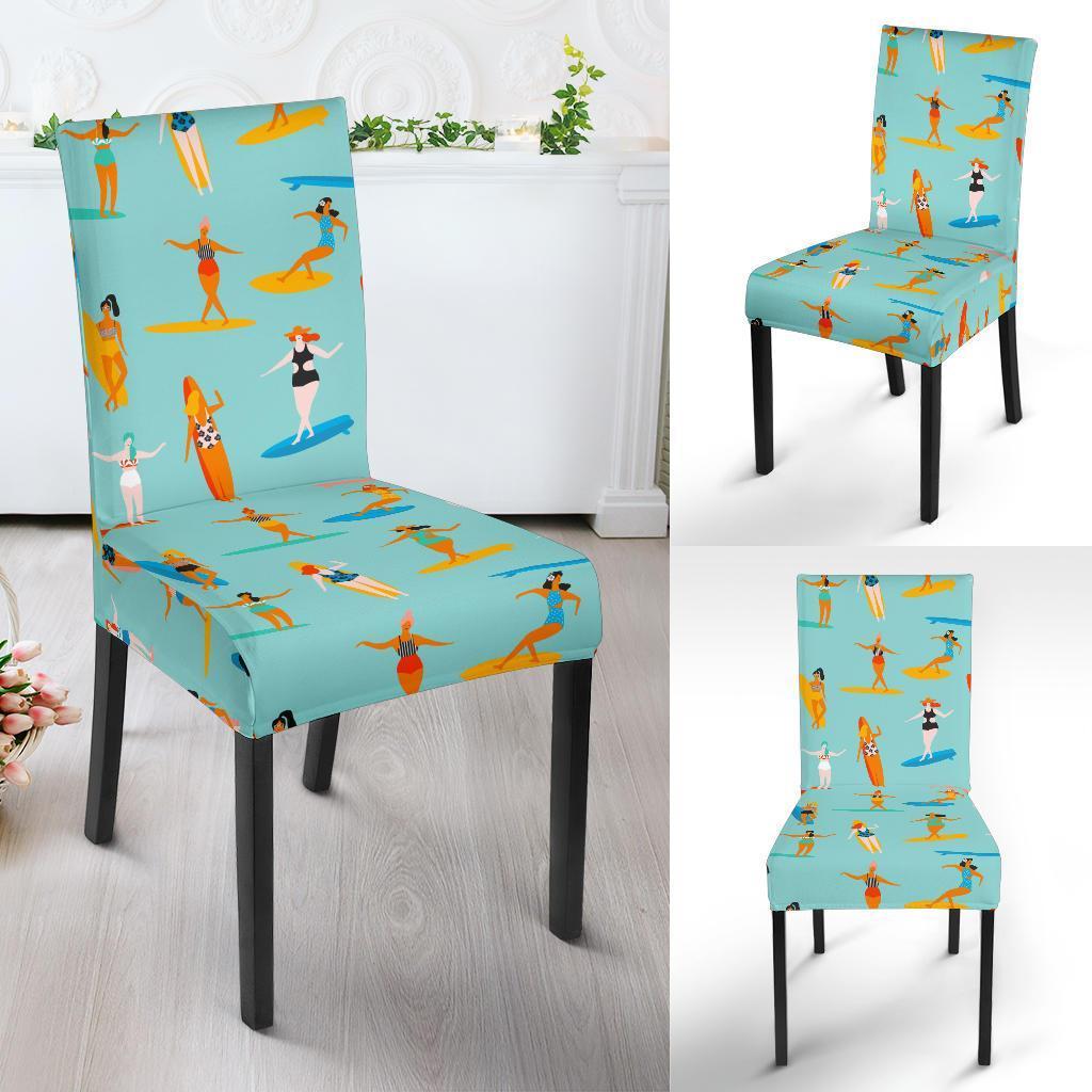 Beach Surfing Pattern Print Chair Cover-grizzshop