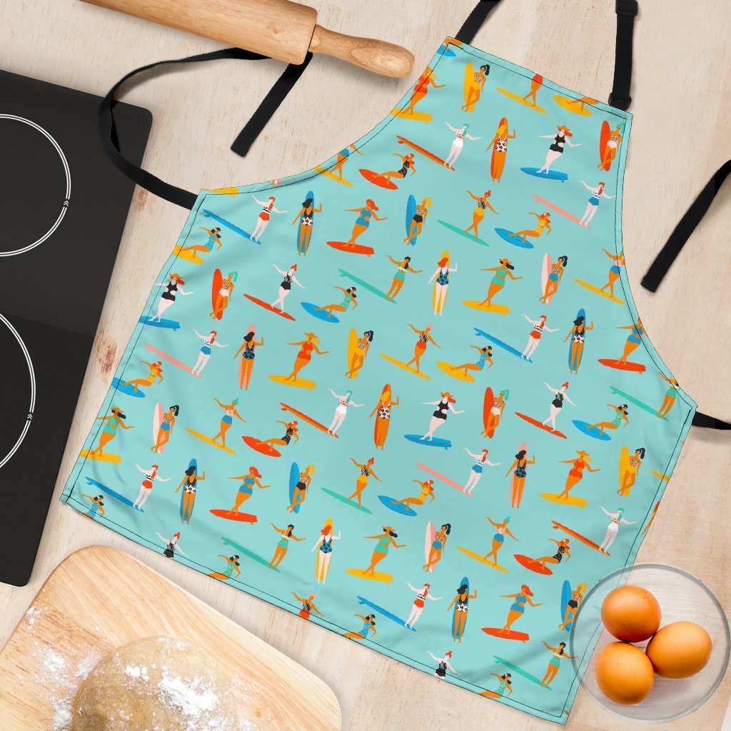 Beach Surfing Pattern Print Women's Apron-grizzshop