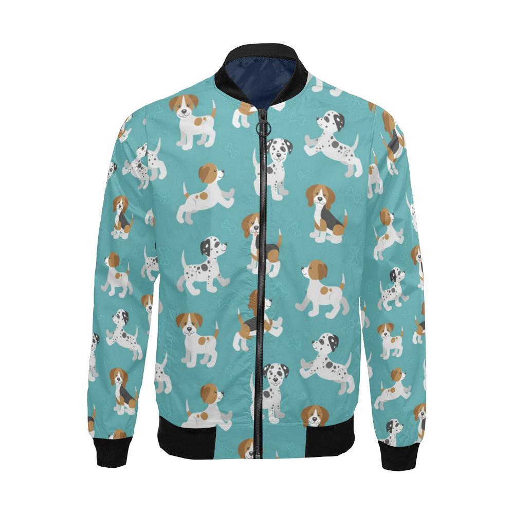 Beagle Dog Bone Pattern Print Men's Bomber Jacket-grizzshop