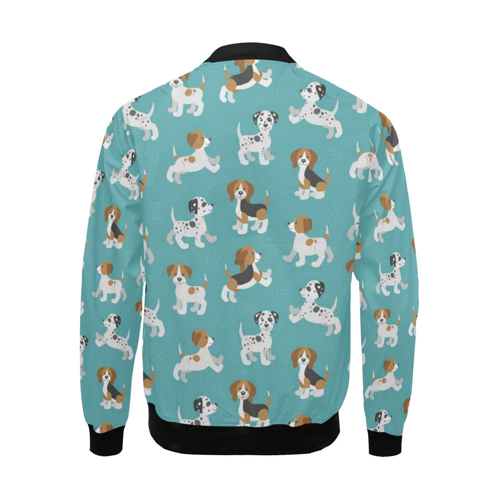 Beagle Dog Bone Pattern Print Men's Bomber Jacket-grizzshop