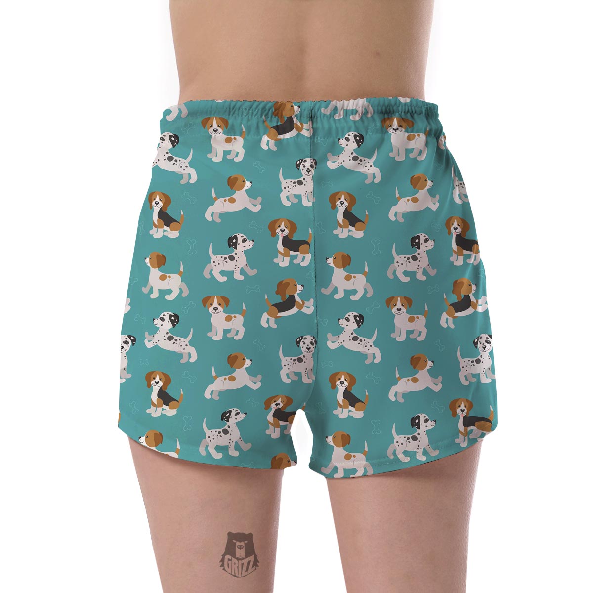 Beagle Dog Bone Pattern Print Women's Shorts-grizzshop