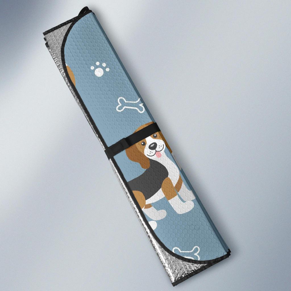 Beagle Paw Dog Bone Pattern Print Car Sun Shade-grizzshop