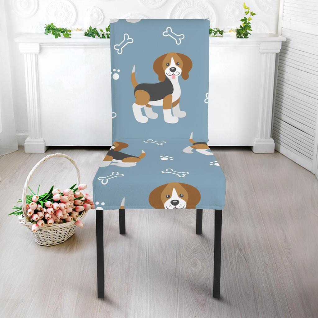 Beagle Paw Dog Bone Pattern Print Chair Cover-grizzshop