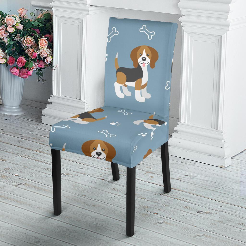 Beagle Paw Dog Bone Pattern Print Chair Cover-grizzshop