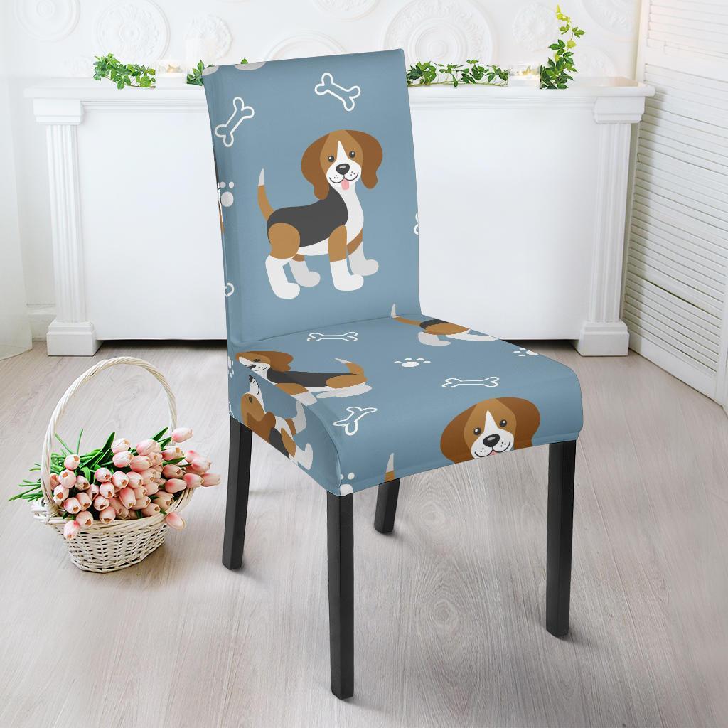Beagle Paw Dog Bone Pattern Print Chair Cover-grizzshop
