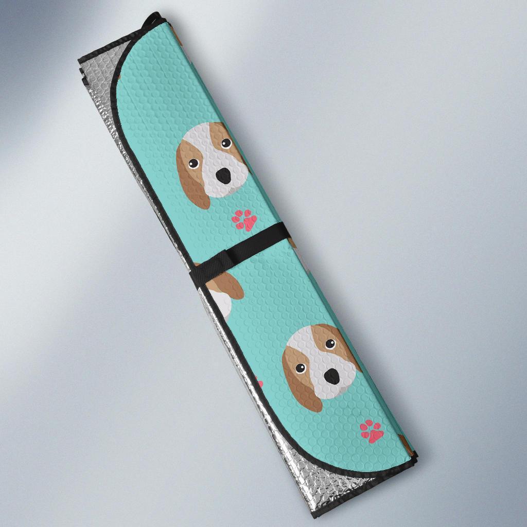 Beagle Paw Pattern Print Car Sun Shade-grizzshop