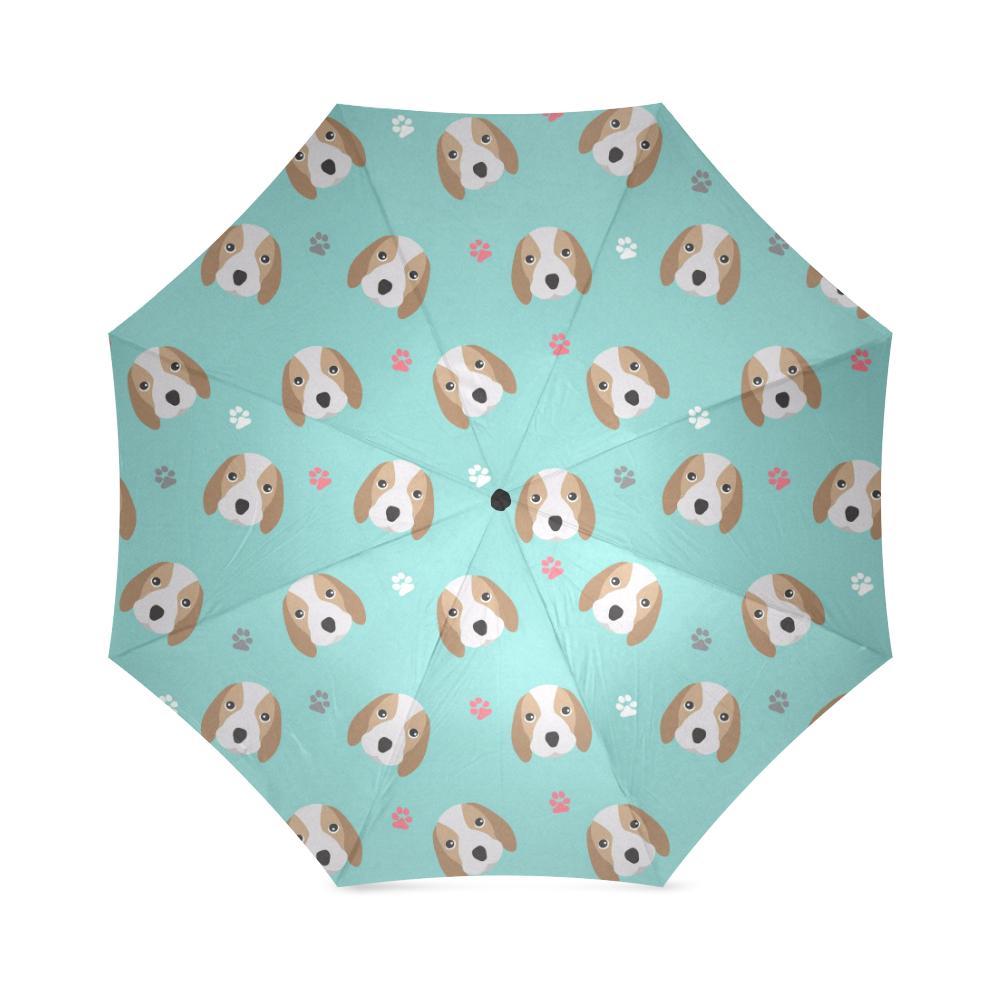 Beagle Paw Pattern Print Foldable Umbrella-grizzshop
