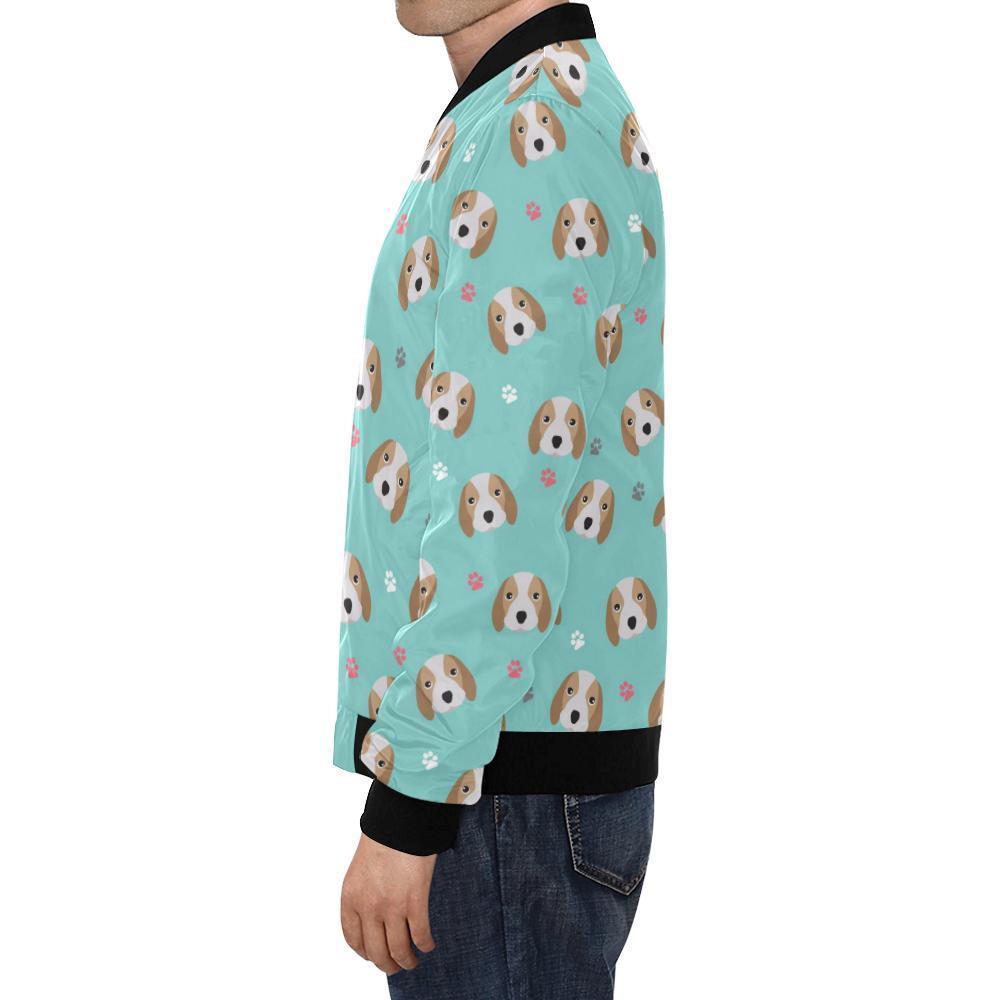 Beagle Paw Pattern Print Men's Bomber Jacket-grizzshop