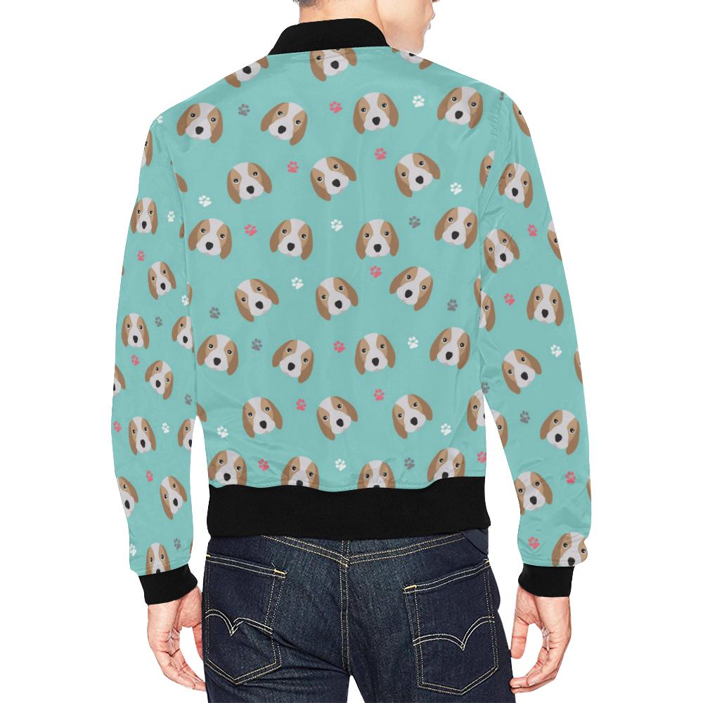 Beagle Paw Pattern Print Men's Bomber Jacket-grizzshop
