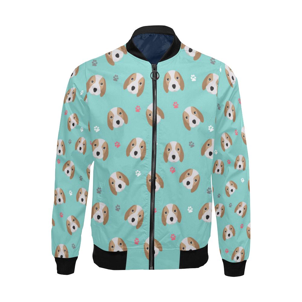 Beagle Paw Pattern Print Men's Bomber Jacket-grizzshop