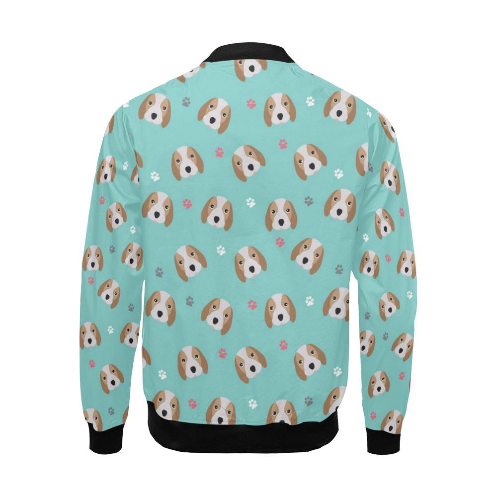 Beagle Paw Pattern Print Men's Bomber Jacket-grizzshop