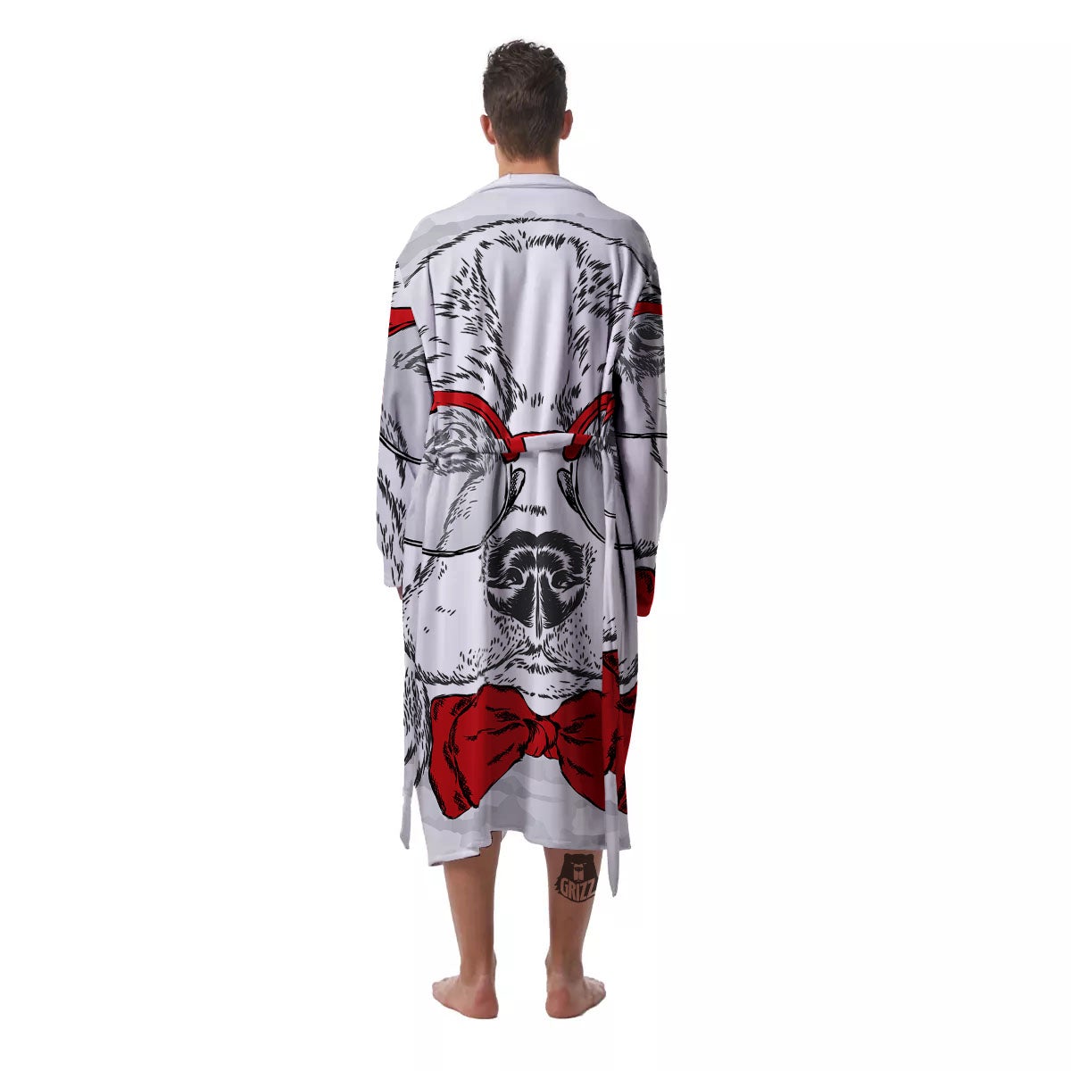 Beagle With Glasses Hipster Print Men's Robe-grizzshop