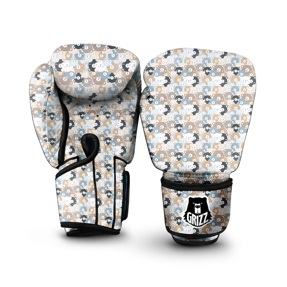 Bear Cute Print Pattern Boxing Gloves-grizzshop
