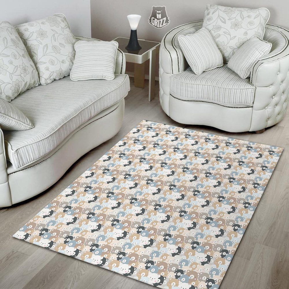 Bear Cute Print Pattern Floor Mat-grizzshop