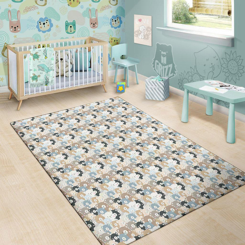 Bear Cute Print Pattern Floor Mat-grizzshop