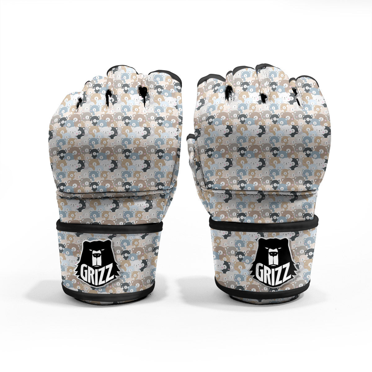 Bear Cute Print Pattern MMA Gloves-grizzshop