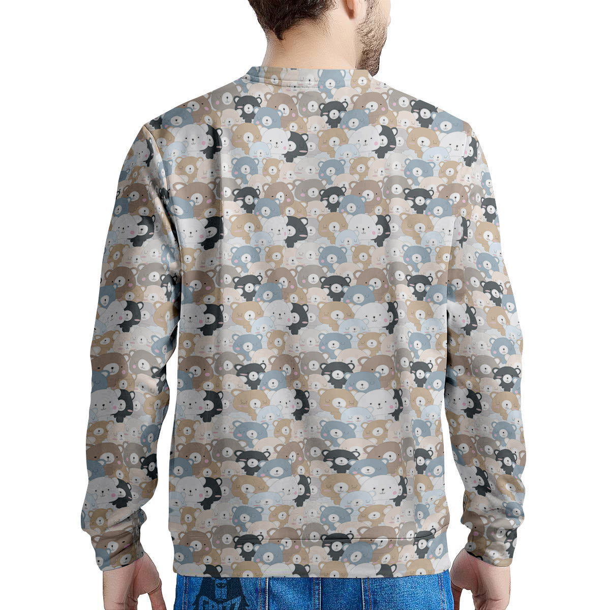 Bear Cute Print Pattern Men's Sweatshirt-grizzshop