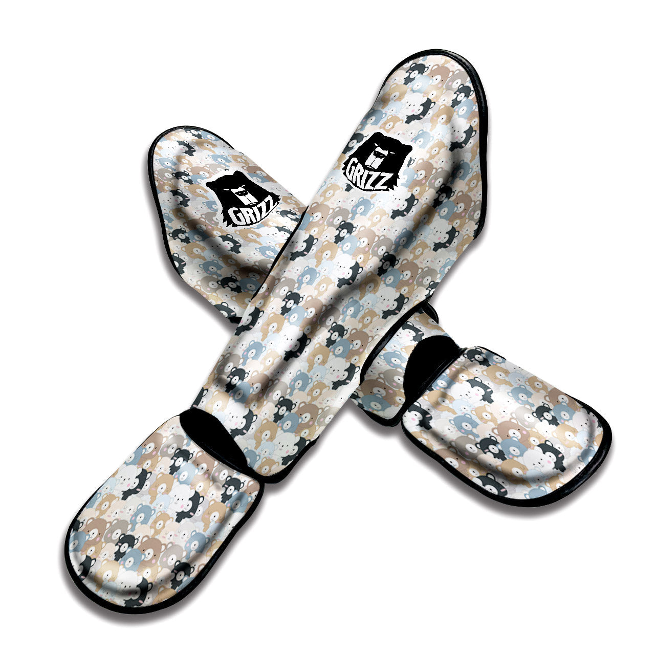 Bear Cute Print Pattern Muay Thai Shin Guards-grizzshop