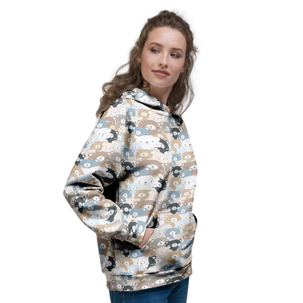 Bear Cute Print Pattern Women's Hoodie-grizzshop