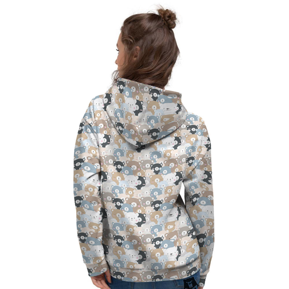 Bear Cute Print Pattern Women's Hoodie-grizzshop