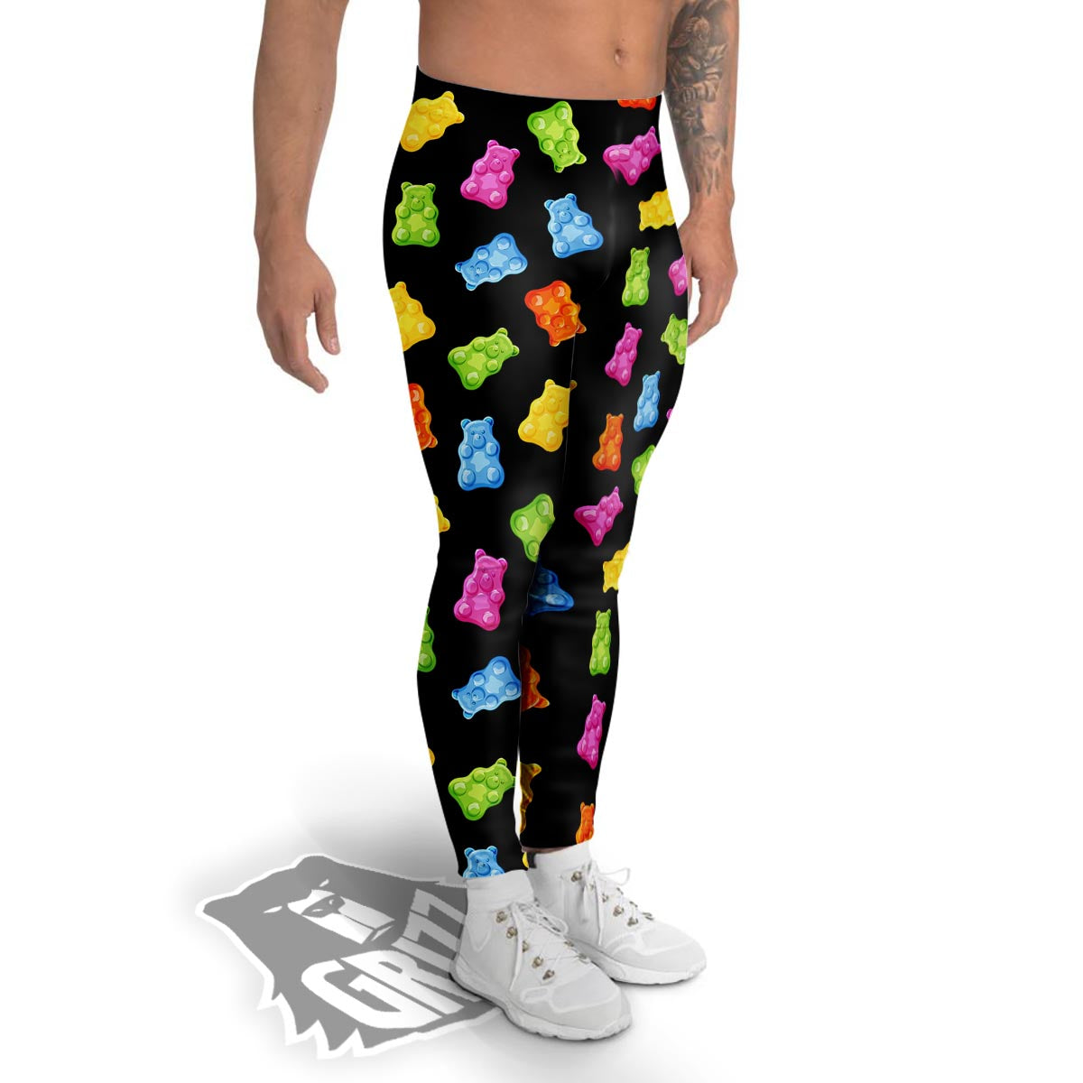 Bear Sweet Gummy Print Pattern Men's Leggings-grizzshop