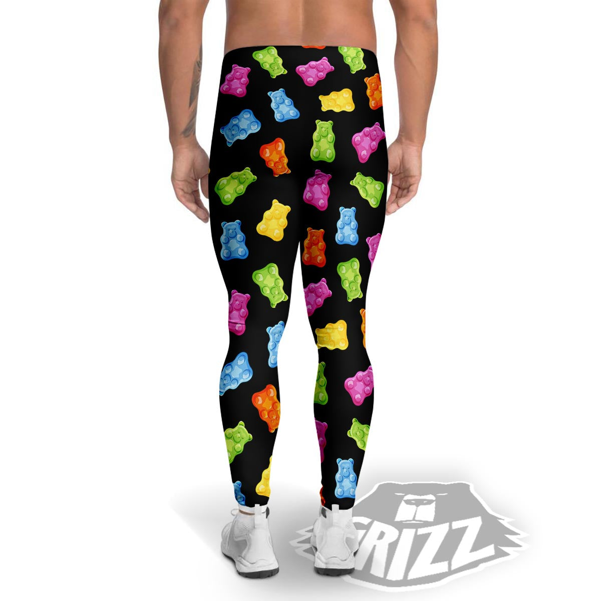Bear Sweet Gummy Print Pattern Men's Leggings-grizzshop