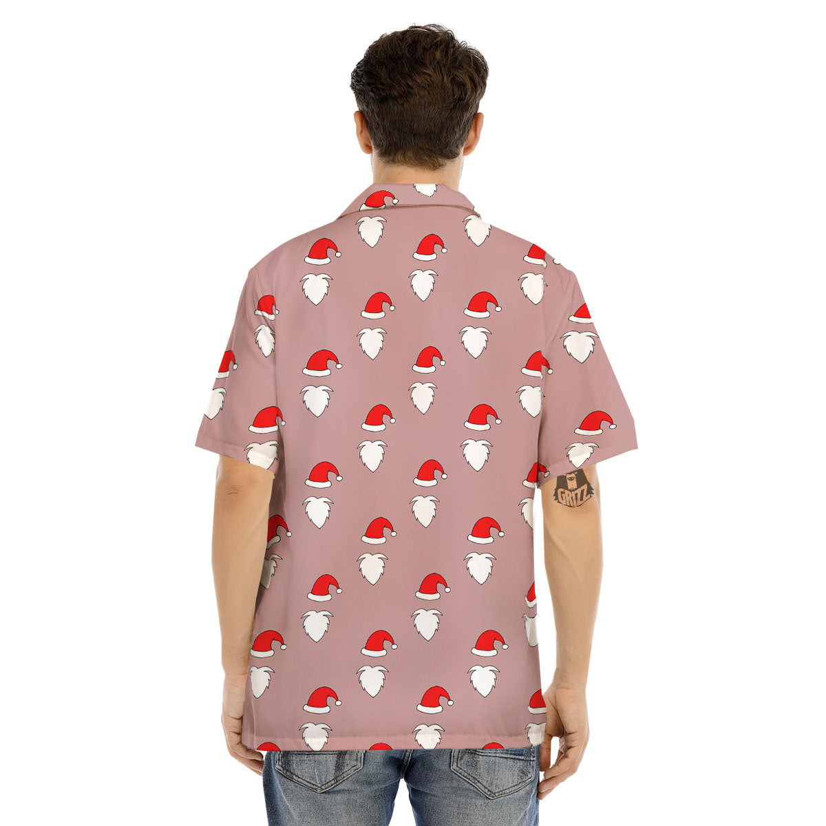 Beard Santa Claus Print Pattern Men's Hawaiian Shirt-grizzshop