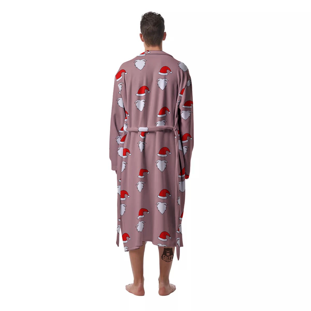 Beard Santa Claus Print Pattern Men's Robe-grizzshop