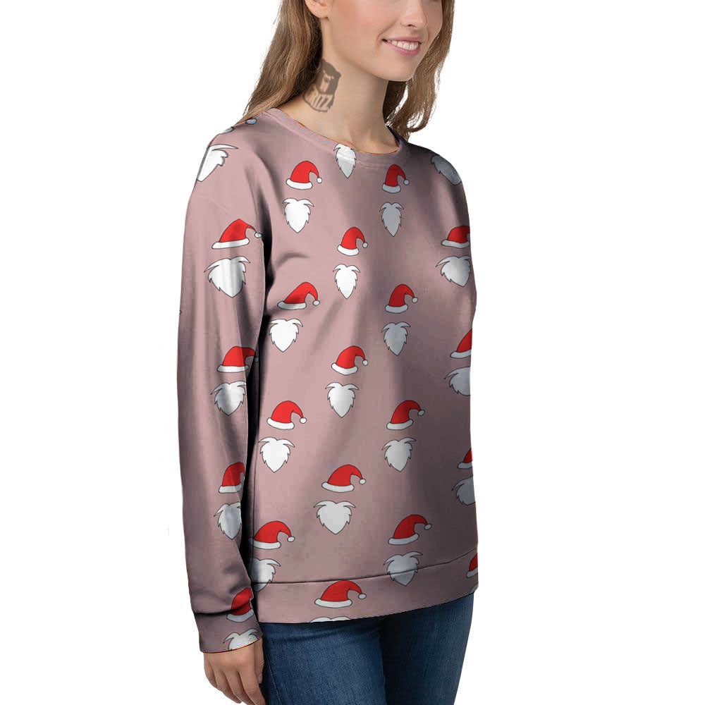 Beard Santa Claus Print Pattern Women's Sweatshirt-grizzshop