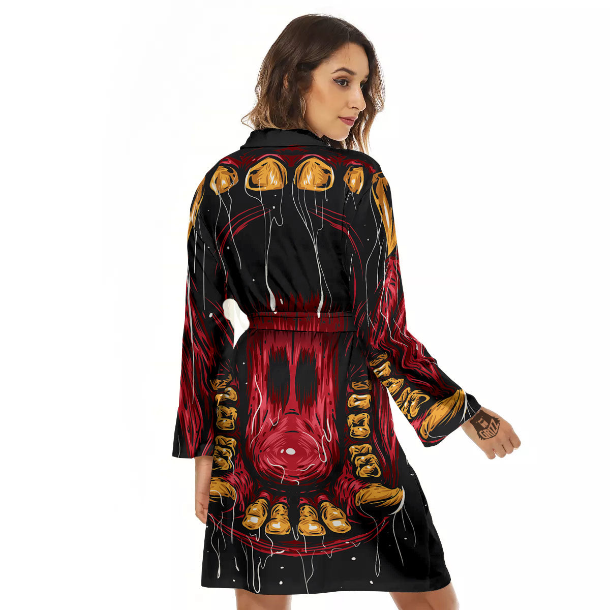 Beast Mouth Open Print Women's Robe-grizzshop
