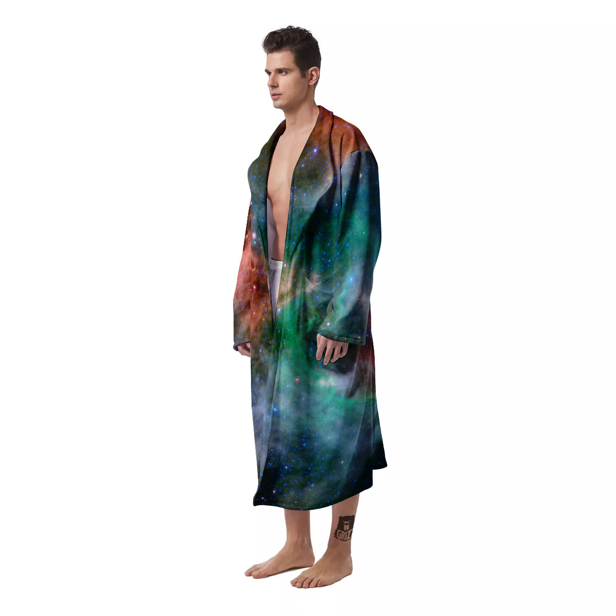 Beauty Of Outer Space Print Men's Robe-grizzshop