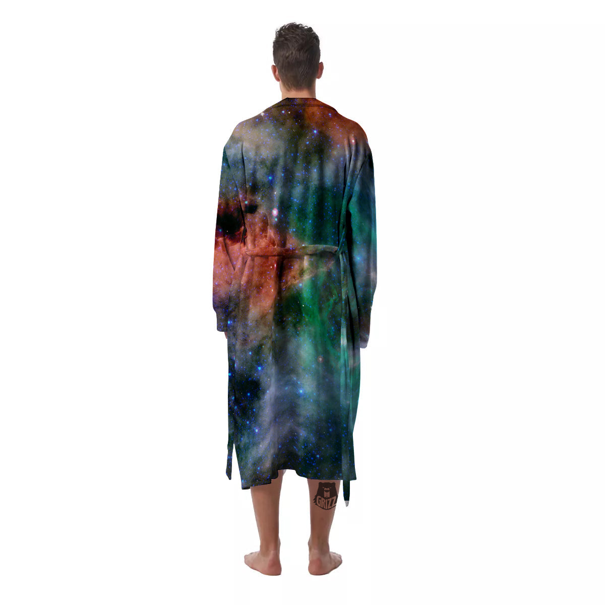 Beauty Of Outer Space Print Men's Robe-grizzshop