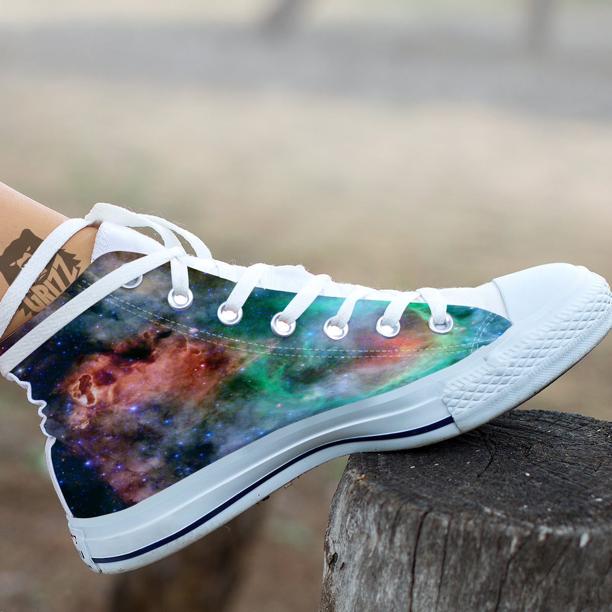 Beauty Of Outer Space Print White High Top Shoes-grizzshop