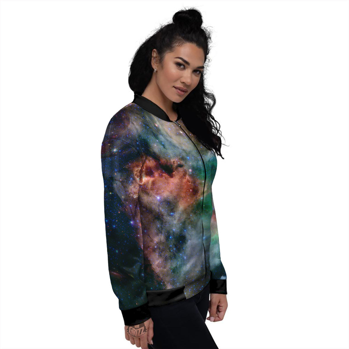 Beauty Of Outer Space Print Women's Bomber Jacket-grizzshop