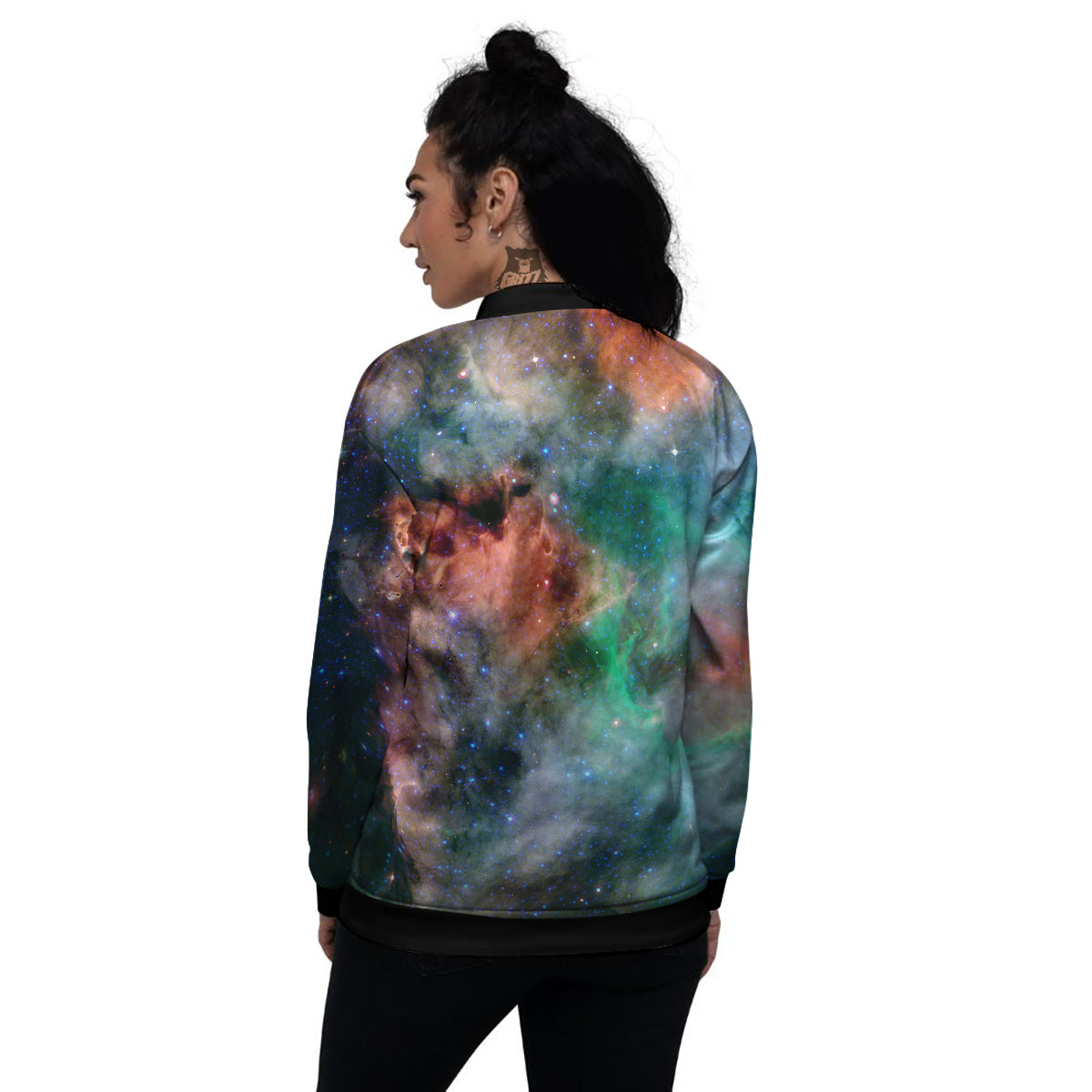Beauty Of Outer Space Print Women's Bomber Jacket-grizzshop