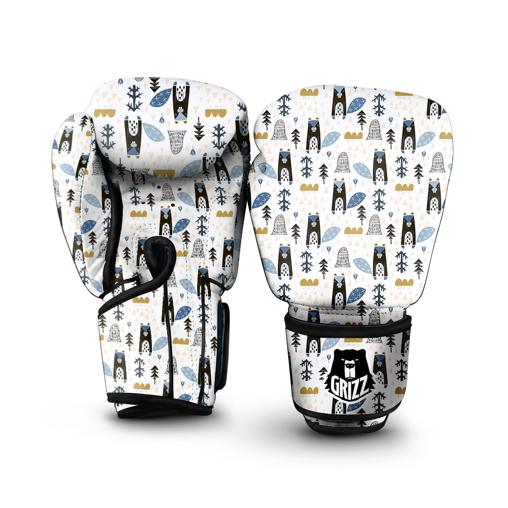 Beaver Cartoon Print Pattern Boxing Gloves-grizzshop