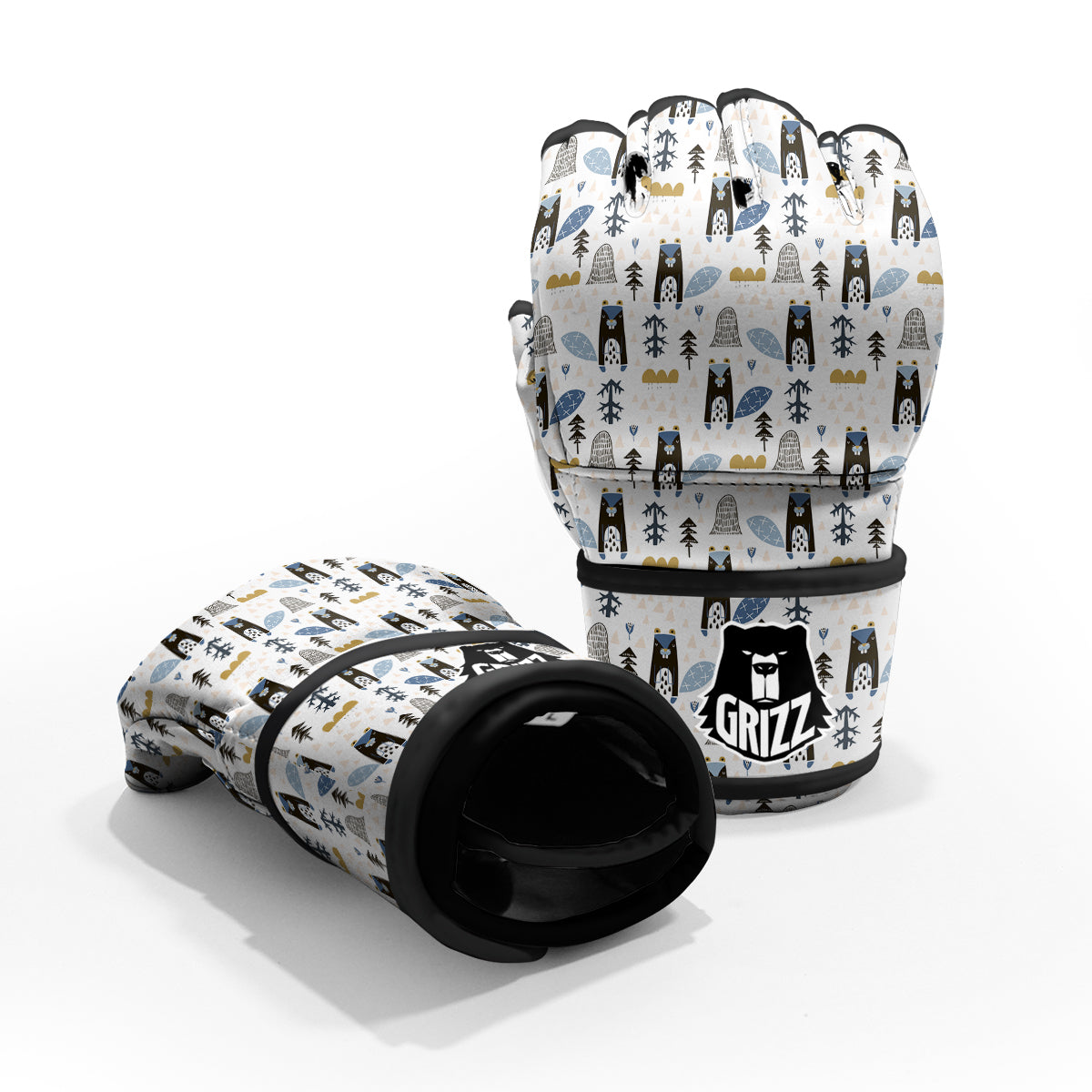 Beaver Cartoon Print Pattern MMA Gloves-grizzshop