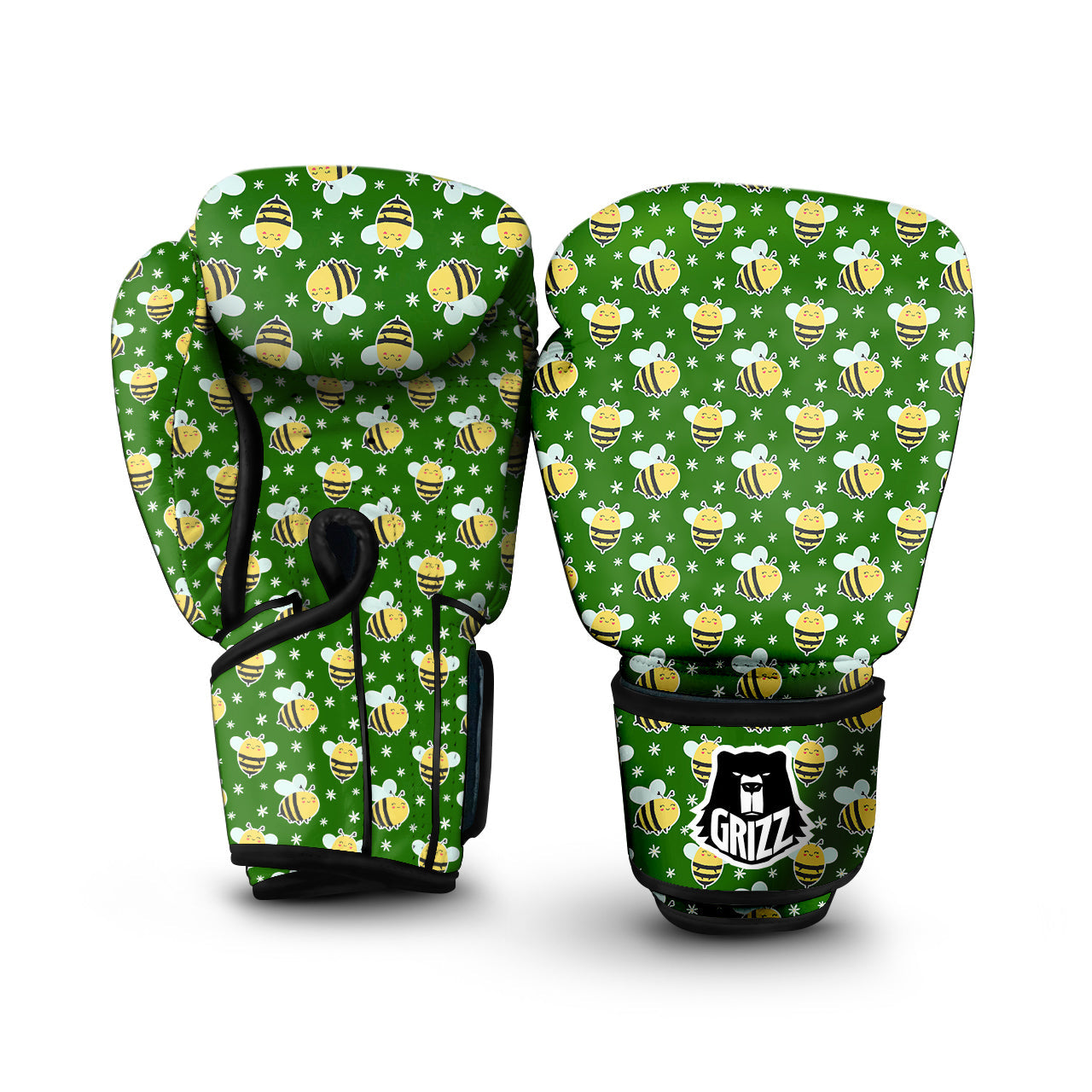 Bee Cute Honey Print Pattern Boxing Gloves-grizzshop