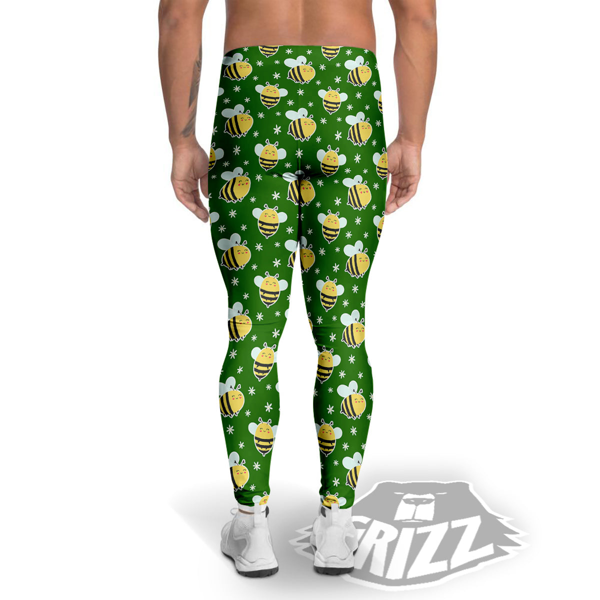 Bee Cute Honey Print Pattern Men's Leggings-grizzshop